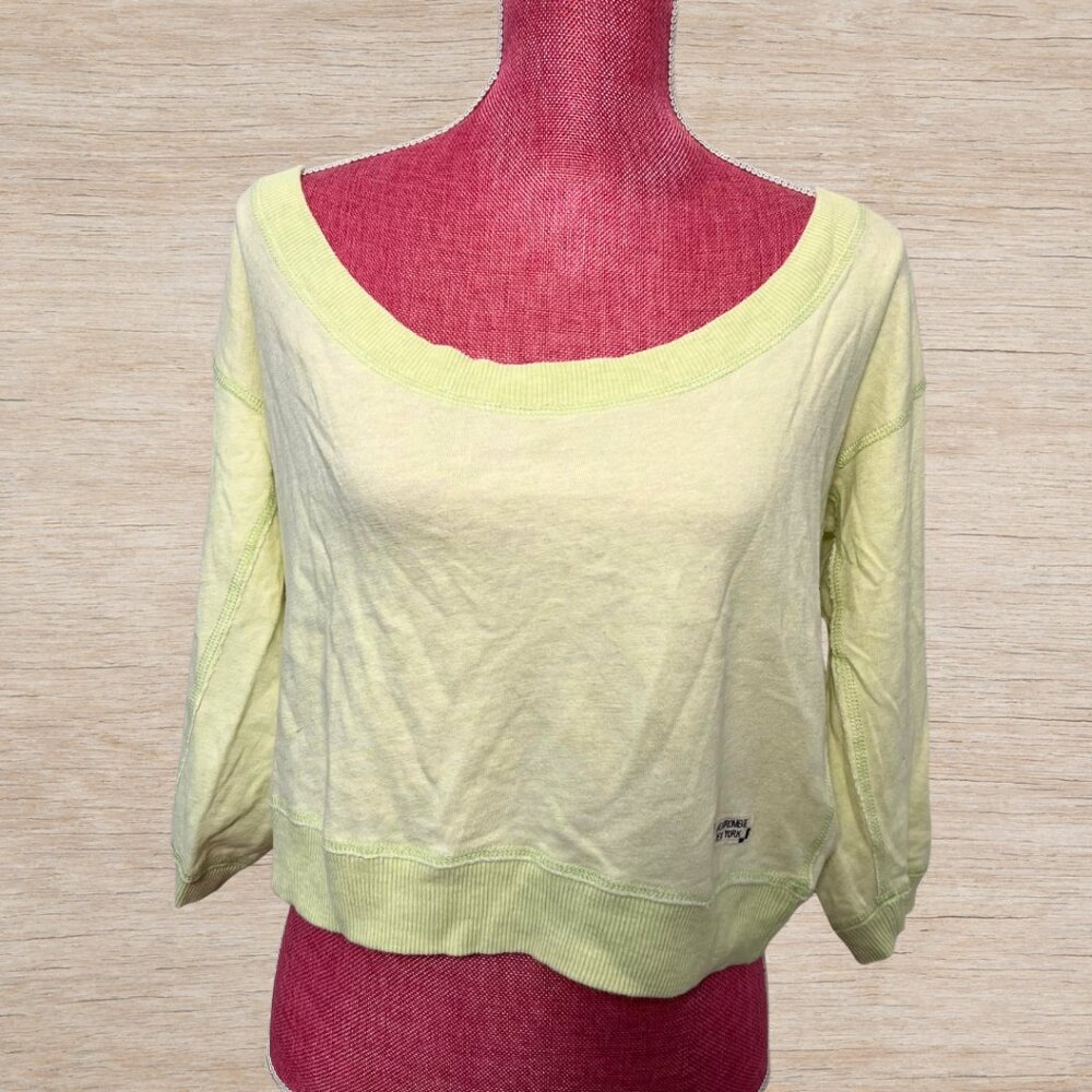 Abercrombie & Fitch Y2K Pastel Green Wide Neck Sweater Loungewear Women’s Size M